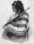 Guerriero Piedi Neri ritratto da Karl Bodmer